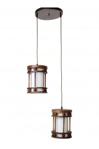 Деревянная Люстра SVLIGHT двухламповая 2557/2